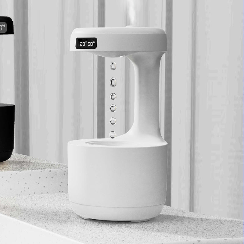 Anti-Gravity Water Drop Humidifier with Clock (Aromatiser)